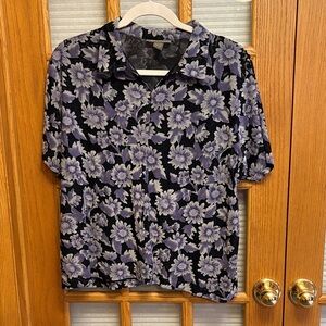 EUC Lane Bryant Floral Burnout Blouse